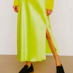 LIKE NEW Vince Side Slit Slip Skirt in Lime